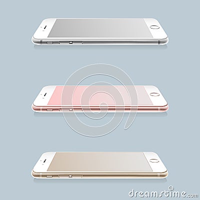 Set of realistic smartphones layouts. Cartoon Illustration