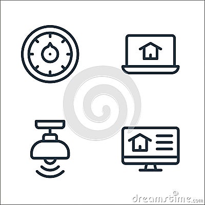smarthome line icons. linear set. quality vector line set such as smarthome, lamp, laptop Vector Illustration