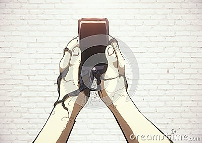 Smartphone addiction concept Stock Photo