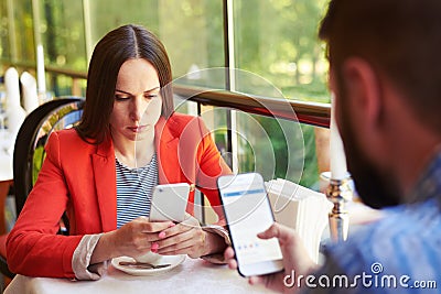 Smartphone addiction Stock Photo