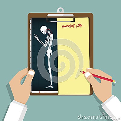 Smartphone Addiction Infographic in flat design. Clipboard in doctor hand. Medical and health care report. Vector Illustration