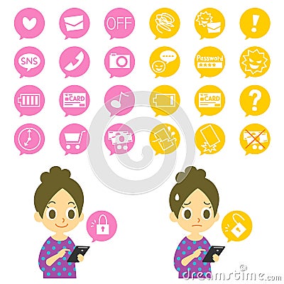 Smartphone, advantage and disadvantage Vector Illustration