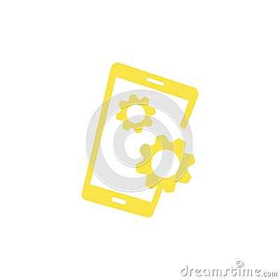 Smartphone apps flat icon design. Mobile Repair Vector Illustration