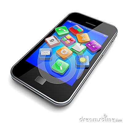 Smartphone apps icons Stock Photo