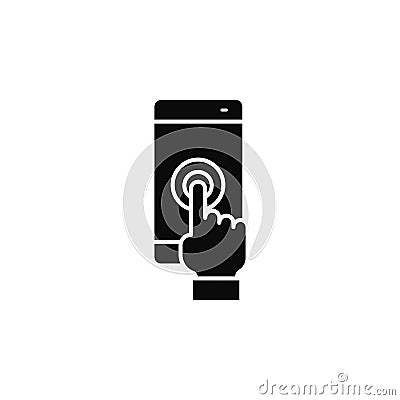 smartphone, arm, sensor, phoneicon. Simple glyph, flat vector of smartphone icons for UI and UX, website or mobile application Stock Photo