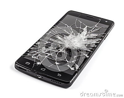 Smartphone - badly damaged Stock Photo