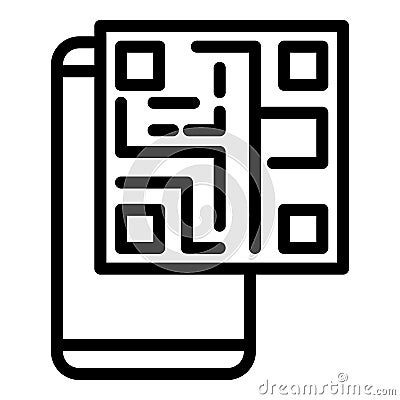 Smartphone barcode icon outline vector. Phone code Stock Photo