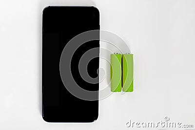 A smartphone battery capacity concept. Stock Photo