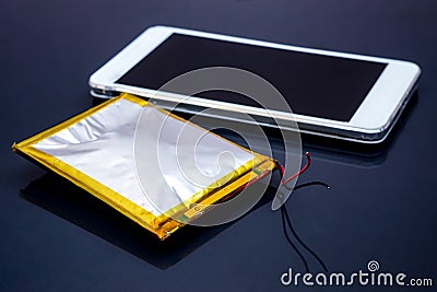 Smartphone battery swelling Stock Photo