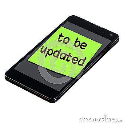 Smartphone Be Updated Post-it Isolated Stock Photo