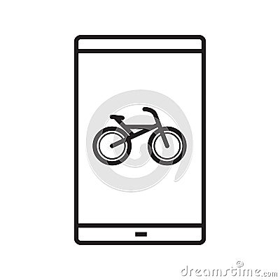 Smartphone bike race app icon Vector Illustration