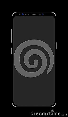 Smartphone without frameworks on a black background . Vector EPS 10 lustrasion Vector Illustration