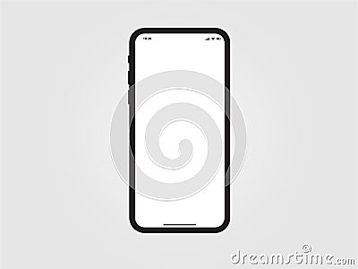 Mobile Phone Black Mockup Template Vector on Grey Vector Illustration