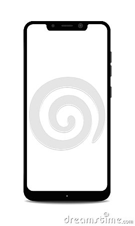 Smartphone with Blank Notch Display Vector Illustration