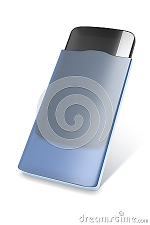 Smartphone in a blue case Stock Photo