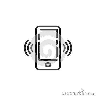 Smartphone call, vibrating line icon Vector Illustration