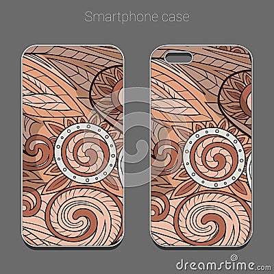 Smartphone case design brown abstraction vector Vector Illustration