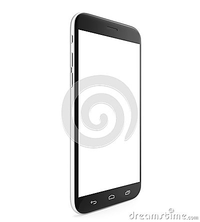 Smartphone, cell phone, with a blank screen Cartoon Illustration