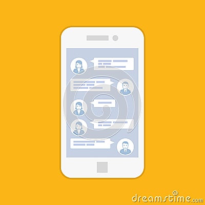 Smartphone chat interface - short sms messenger interface Vector Illustration