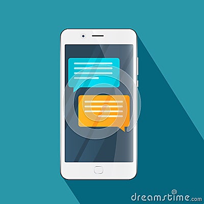 Smartphone chat messages notification vector illustration Vector Illustration