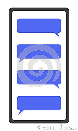 Smartphone with a chat on the screen. Chat with friends in messenger. Flat style. Vector. Vector Illustration