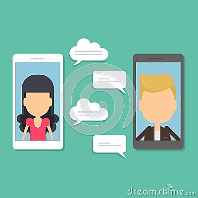 Smartphone chatting concept. Vector Illustration