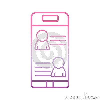 Smartphone chatting , phone gradient icon Vector Illustration