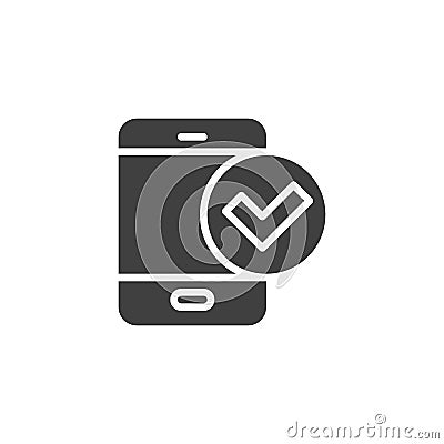 Smartphone check mark vector icon Vector Illustration