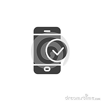 Smartphone Check vector icon Vector Illustration