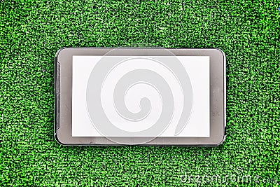 Smartphone with clean screen on a grass background Stock Photo