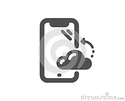 Smartphone cloud icon. Phone backup sign. Mobile device. Vector Vector Illustration
