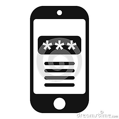 Smartphone code icon simple vector. Lock security Stock Photo
