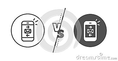 Mail line icon. Smartphone communication sign. Vector Vector Illustration