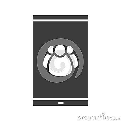 Smartphone contacts glyph icon Vector Illustration