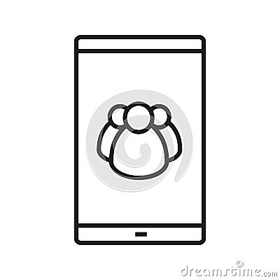 Smartphone contacts linear icon Vector Illustration