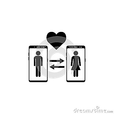 smartphone dating application vector icon for websites and mobile minimalistic flat design Stock Photo