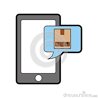 Smartphone with delivery app Vector Illustration