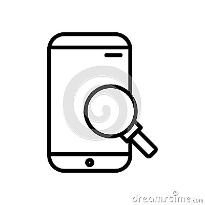 Smartphone device tech line style icon Vector Illustration