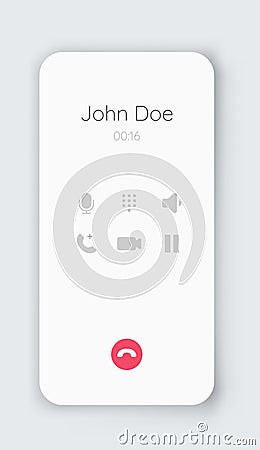 Smartphone dial phone ui set. Phone pad, call screen with keypad dial buttons. Mockup incoming call. Vector isolated Vector Illustration