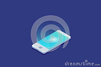 Smartphone. Digital gadget. Touchscreen mobile phone glows. Vector Illustration