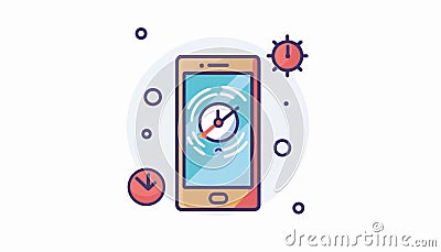 Smartphone Displaying Timer With Clock and Alarm Symbols in a Digital Environment Stock Photo