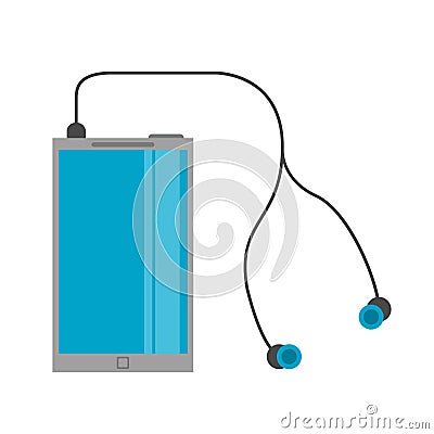 Smartphone earphones application modern Vector Illustration