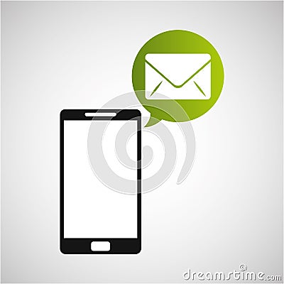 Smartphone and envelope email application Vector Illustration