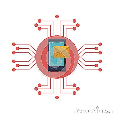 Smartphone envelope icon Vector Illustration