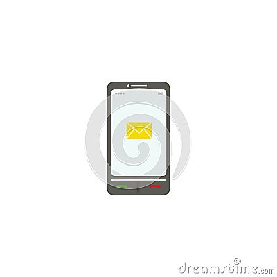 Smartphone. The envelope. SMS. Vector illustration. EPS 10 Cartoon Illustration