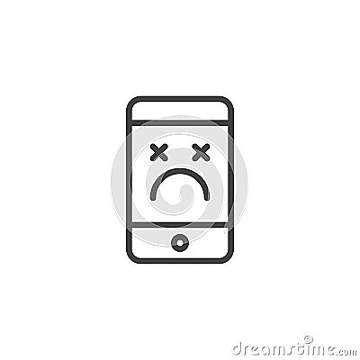 Smartphone error outline icon Vector Illustration