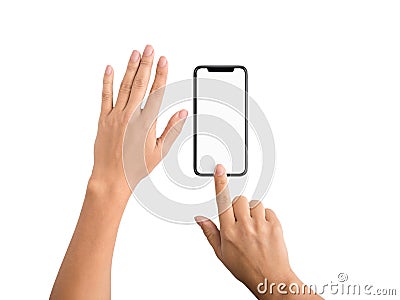Smartphone finger scan security and privacy protection Stock Photo