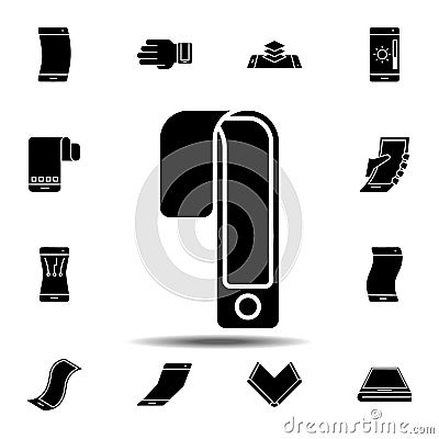smartphone, flexible, clock icon. Simple glyph, flat vector element of Smartphone icons set for UI and UX, website or mobile Stock Photo