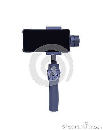 Smartphone gimbal stabilizer isolated on white background Stock Photo