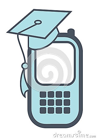 Smartphone with grad cap Stock Photo